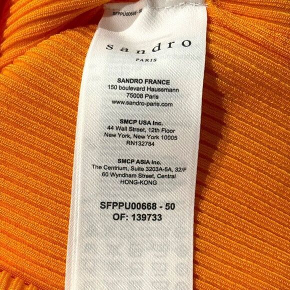 NWT SANDRO 3 US 8 Alya Ribbed Sleeveless Cropped Sweater Tank Top Jaune Bright - Picture 8 of 9